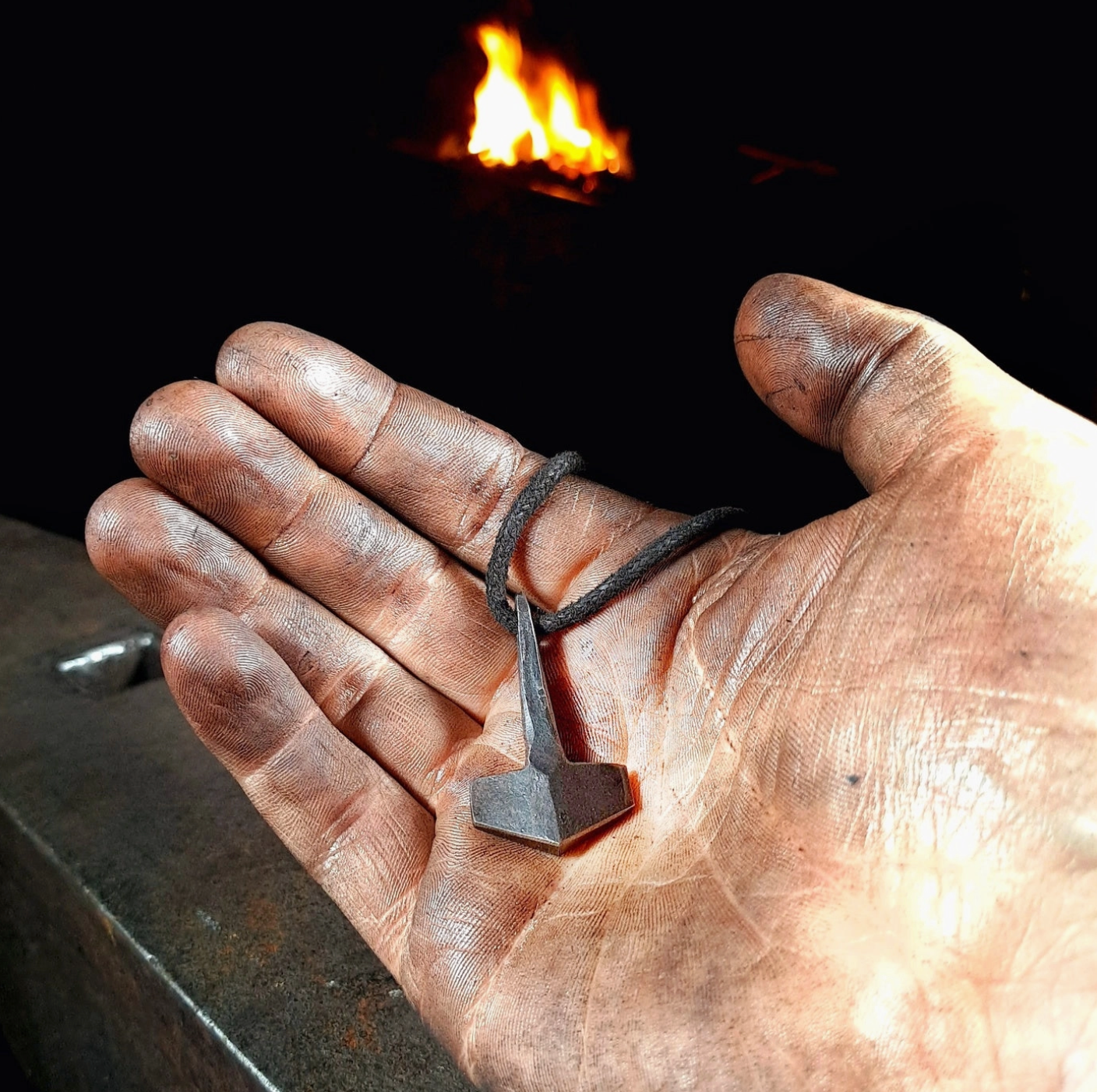 Hand Forged Mjolnir Hammer Pendant
